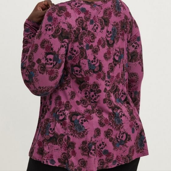 Torrid Size 0 Super Soft Scoop Neck Fit and Flare Long Sleeve Top - Picture 3 of 6